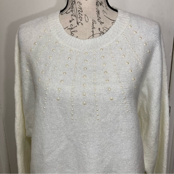 Plush Knit Sweater Pearl Accents - Picture 6 of 15